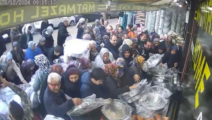 Uygun fiyata satılan ürünler izdihama neden oldu