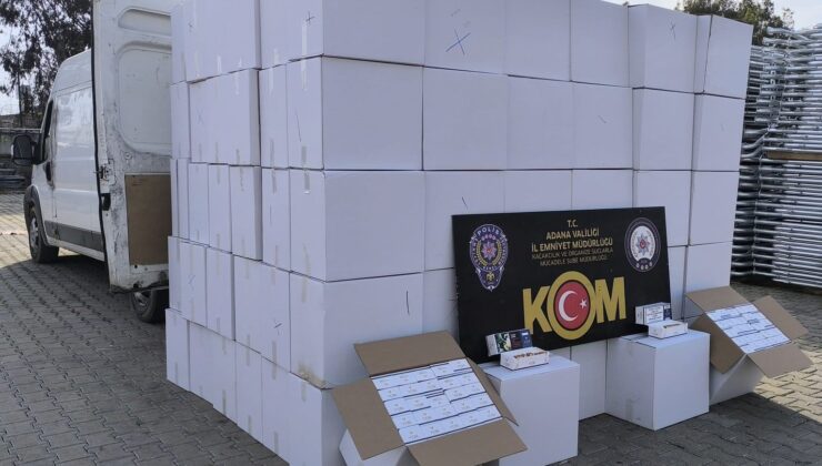 Adana’da 1 milyon 800 bin gümrük kaçağı makaron ele geçirildi