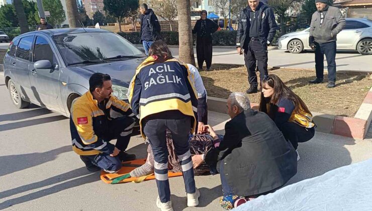 Adana’da otomobilin çarptığı yaşlı kadın yaralandı