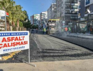Kepez’de altyapı kazıları sebebiyle bozulan asfalt yenilendi