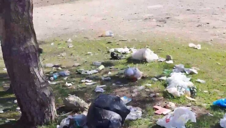 Piknikçilerden geriye çöp yığınları kaldı