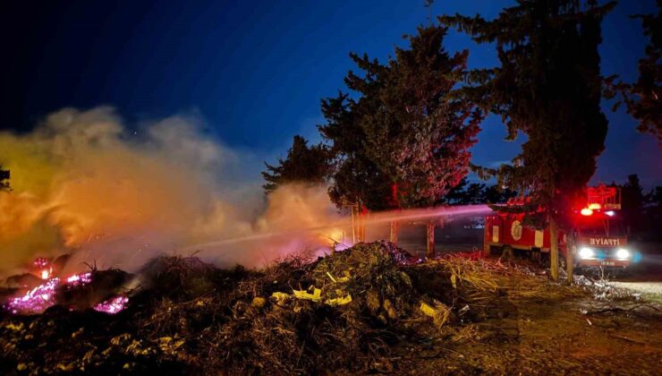 Gazipaşa’da atıkların biriktiği sahilde çöplük yangını