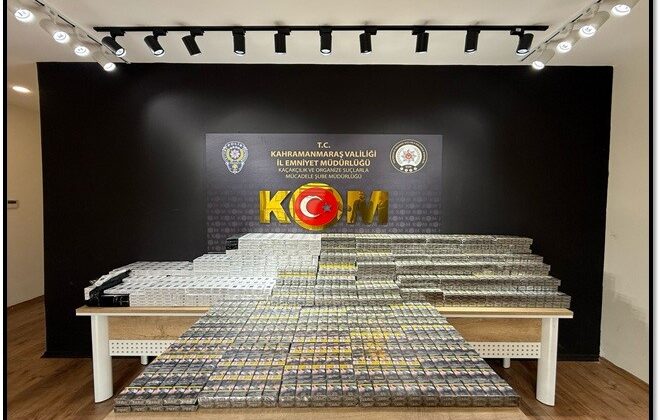 Kahramanmaraş’ta 5100 paket kaçak sigara ele geçirildi