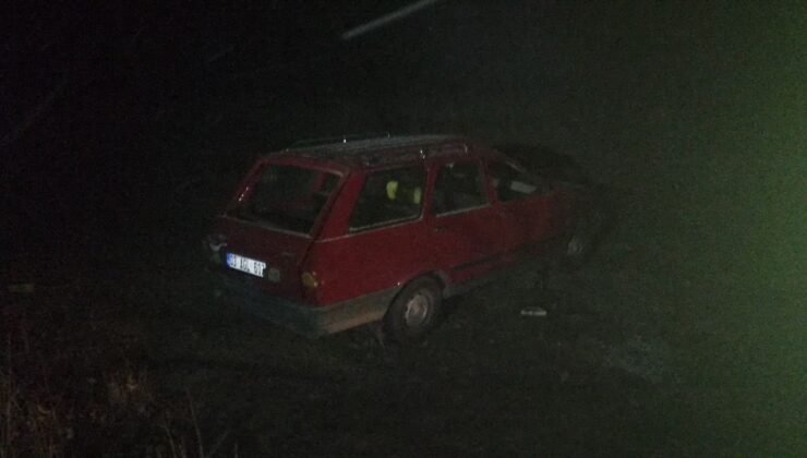 Köpeğe çarpmamak için manevra yapan otomobil tarlaya uçtu: 2 yaralı