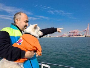 ’Köpük’, belediye personeliyle birlikte deniz kirliliğine karşı mücadele ediyor