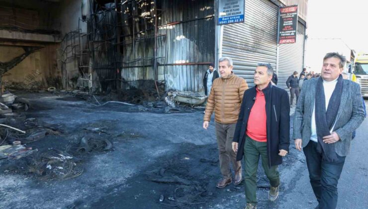Manavgat’ta yangın mağduru esnafa destek ziyareti