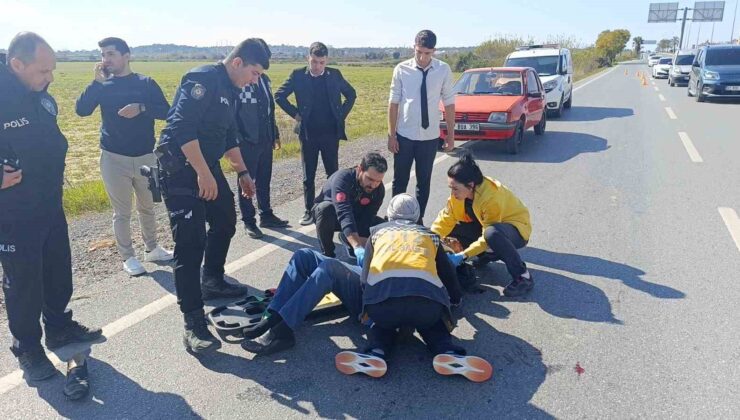 Otomobil ile çarpışan motosikletin sürücüsü 50 metre sürüklendi: 1 yaralı