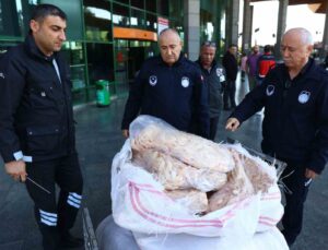 Şanlıurfa’dan Antalya’ya otobüsle gönderilen 300 kilogram sakatata el konuldu