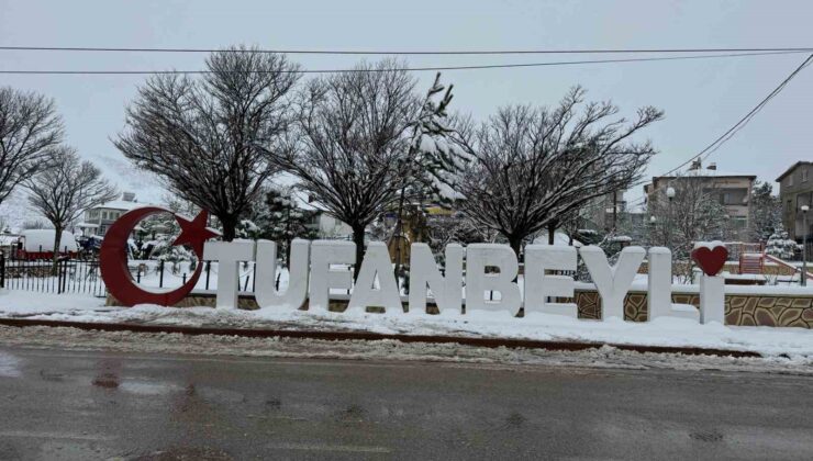Adana’nın Tufanbeyli ilçesinde kar etkili oldu