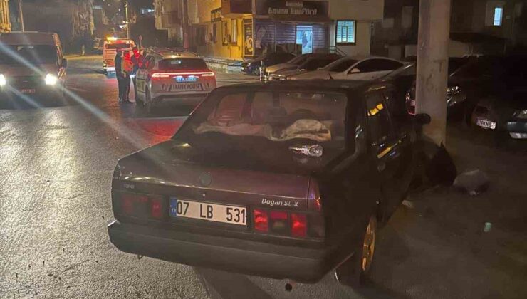 Direğe çarpan otomobilin sürücüsü ehliyetsiz çıktı