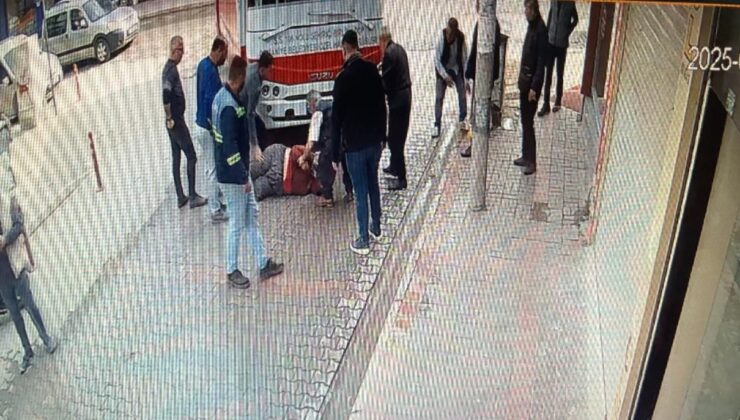 Dönüş yapan özel halk otobüsünün altında kalan kadın yaralandı