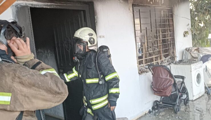 Dörtyol’da yanan ev kullanılmaz hale geldi