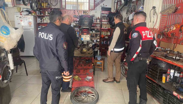 İskenderun’da motosiklet tamircileri denetlendi