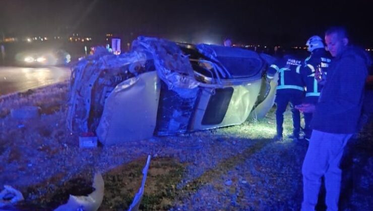 Kırıkhan’da takla atan otomobilin sürücüsü yaralandı