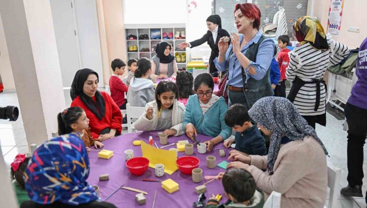 Mersin’de anne ve çocuklar seramikle buluştu