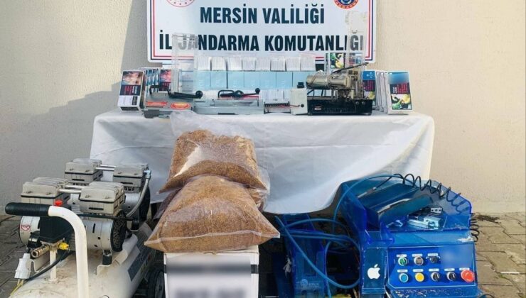 Mersin’de kaçak sigara üreten 3 şüpheli yakalandı