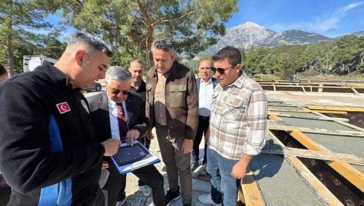 Tekirova Kapalı Pazar Yeri’nde temel betonları döküldü