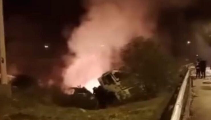 Tankerle tırın karıştığı kazada tanker alev topuna döndü