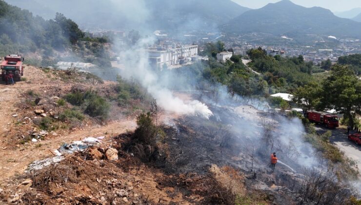 Alanya’da makilik alandaki yangın ormana sıçramadan söndürüldü