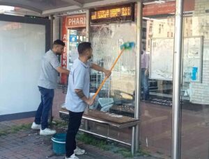 Alanya’da otobüs duraklarına bakım