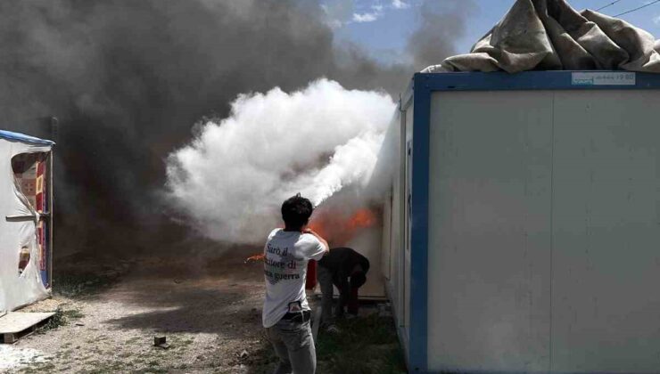 Elbistan’da konteyner kent yangını