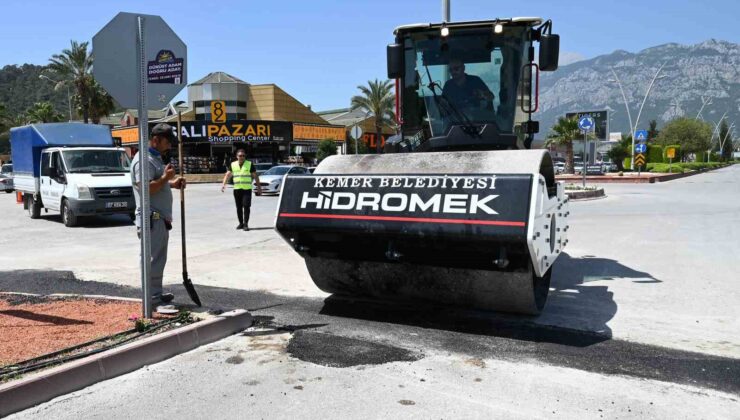Elektrik altyapısı yenilenen Kemer’de yollar asfaltlanıyor