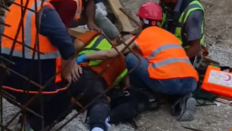 Kalıbın yan yatması sonucu 2 inşaat işçisi yaralandı