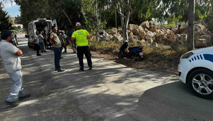 Kontrolden çıkan motosiklet devrildi, sürücü yaralandı