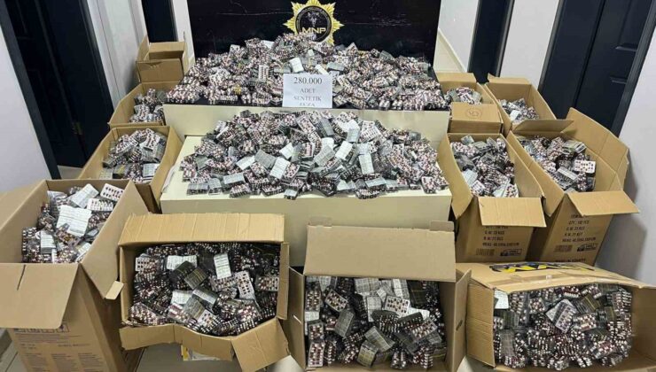 Mersin’de uyuşturucuyla mücadele: 280 bin adet hap ele geçirildi