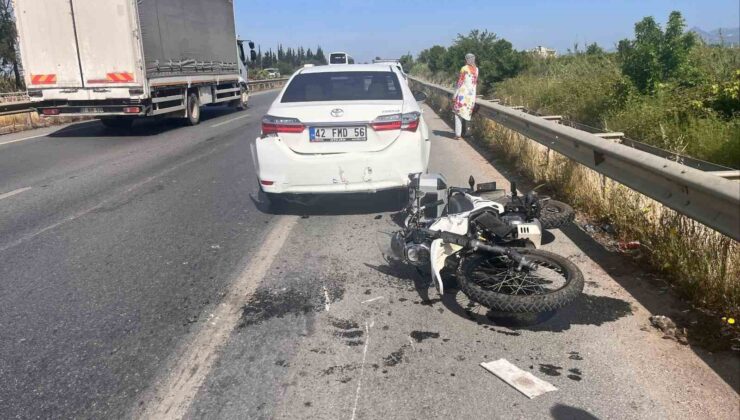 Otomobille çarpışan motosikletin sürücüsü hayatını kaybetti