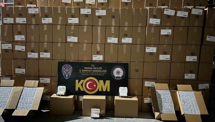 Adana’da 6 milyon 500 bin makaron ele geçirildi