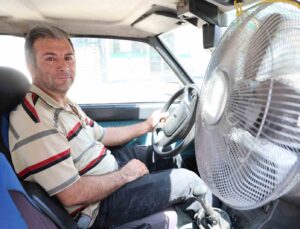 Adanalı sürücünün sıcaklığa karşı ilginç çözümü: 87 model araca vantilatör taktı