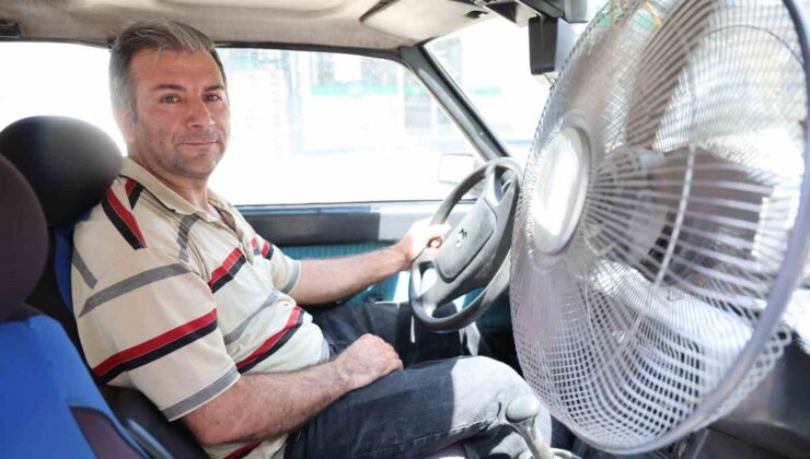 Adanalı sürücünün sıcaklığa karşı ilginç çözümü: 87 model araca vantilatör taktı