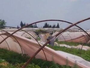 Antalya’da hortum seralara zarar verdi