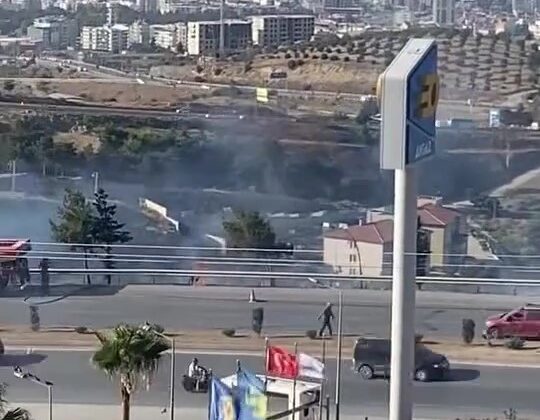 Belen’de anız yangını çıktı