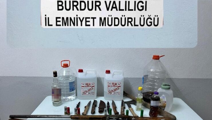Burdur’da silah ve kaçak içki operasyonu: 1 gözaltı