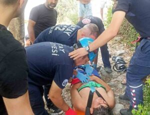 Dörtyol’da ayağı kayalıklara sıkışan şahıs yaralandı