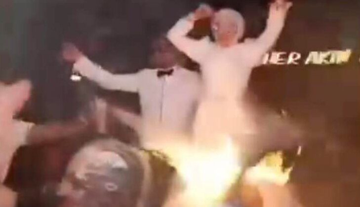 Düğündeki meşale şovu faciaya yol açıyordu