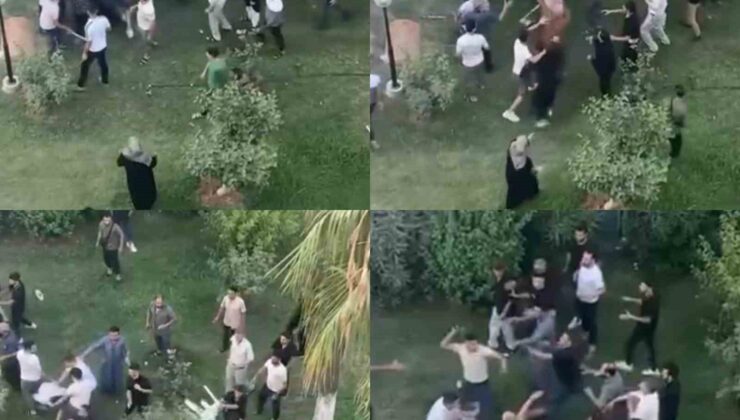 Mersin’de iki grup arasında sopalı sandalyeli kavga: O anlar kamerada