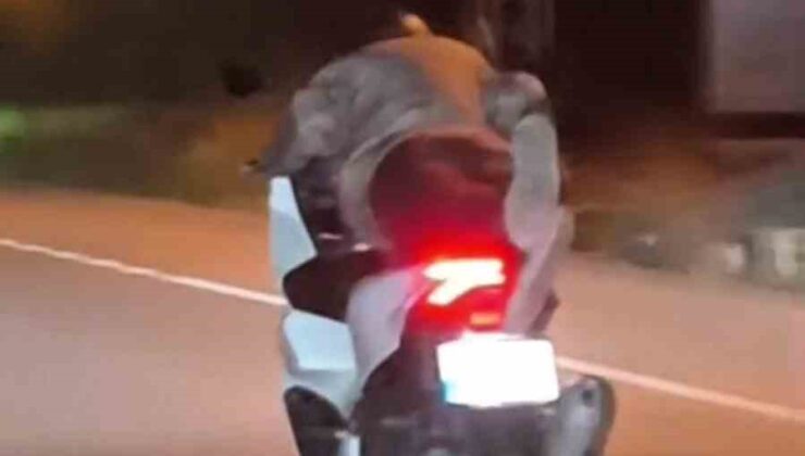 Motosiklet sürücüsü yaptığıyla hayrete düşürdü
