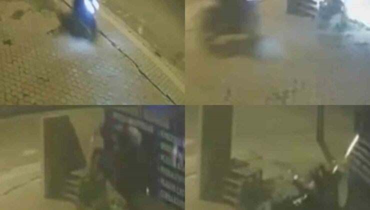 Motosikletli böyle kaza yaptı: O anlar kamerada