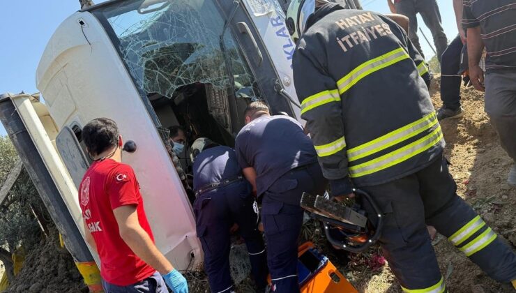 Yan yatan hafriyat kamyonunun sürücüsü yaralandı