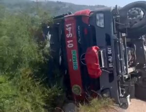 Yangına müdahaleye giden arazöz devrildi: 2 yaralı