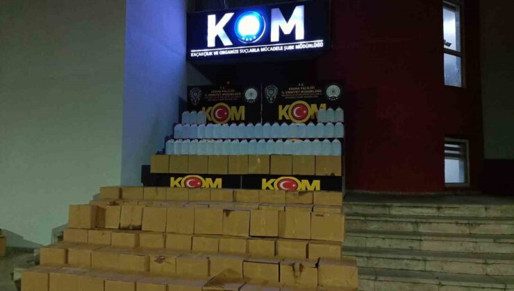 Adana’da 1 ton 690 litre kaçak etil alkol ele geçirildi