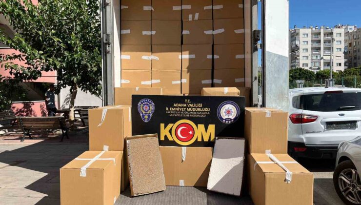 Adana’da 17 milyon TL değerinde kaçak sigara ele geçirildi