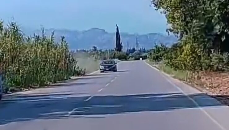 Anne ve kızının yaralandığı kazada otomobilin şarampole düştüğü anlar kamerada