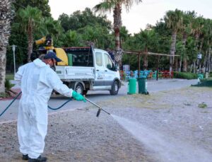 Antalya’da haşerelere karşı mücadele çalışmaları mesire alanlarında da sürüyor