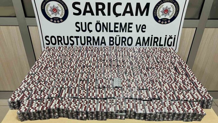 Apartman dairesine yapılan baskında 27 bin 412 uyuşturucu ele geçirildi