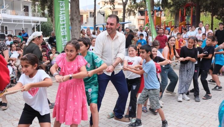 Defne Belediyesi’nin Harbiye Mahallesi’nde düzenlediği etkinlikte çocuklar gönüllerince eğlendiler