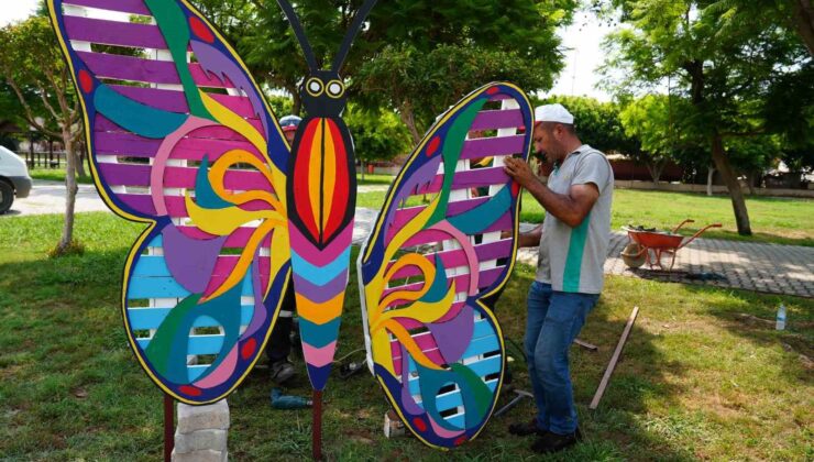 Erdemli’de atık malzemelerle park ve bahçelere estetik dokunuş